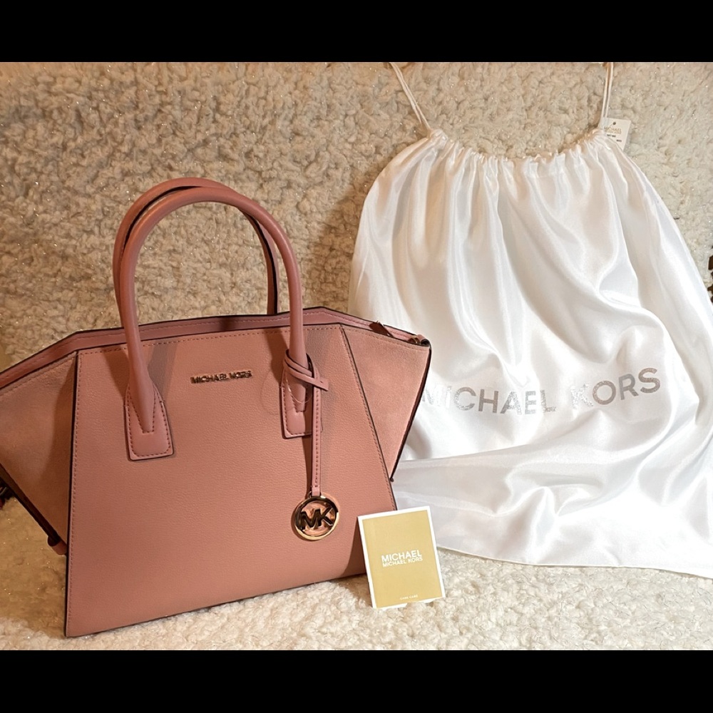 🌹MICHAEL KORS LARGE AVRIL LEATHER SATCHEL with SATIN DUST BAG - Picture 2 of 13
